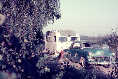 View of train on road