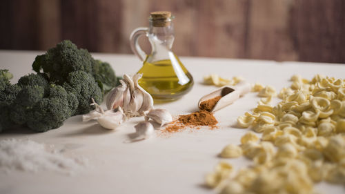 Close-up of food on table