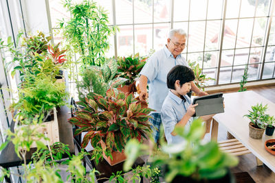 People in greenhouse