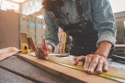 Man working on table