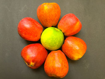 High angle view of oranges on table