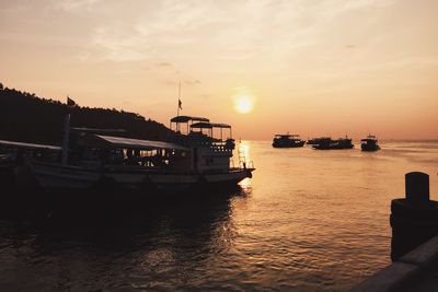 Scenic view of sunset over sea