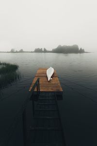 Scenic view of lake against clear sky