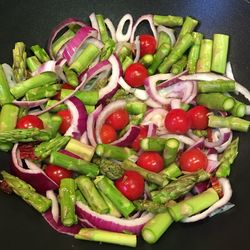 High angle view of salad