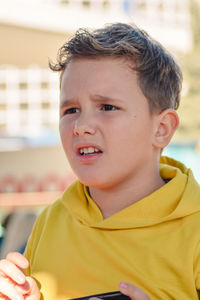 Close-up portrait of cute boy