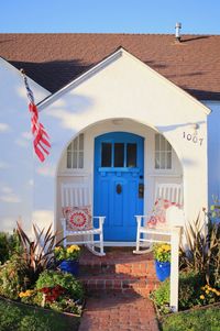 House against blue sky