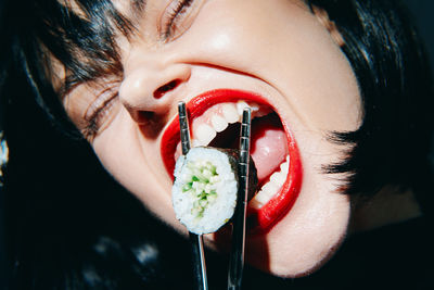 Close-up of young woman