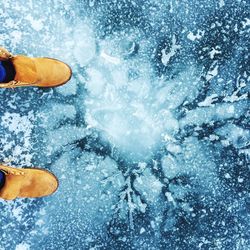 Low section of person in water