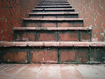 High angle view of stairs