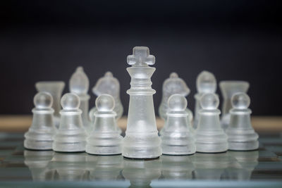 Close-up of chess pieces