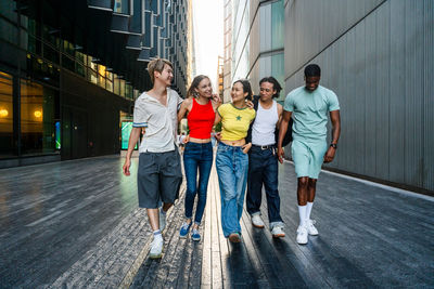 People walking on road