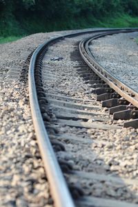 High angle view of railroad tracks