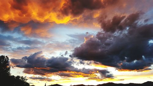 Low angle view of dramatic sky