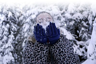 Woman in snow