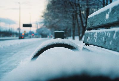 Low angle view of car on snow