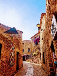 Narrow alley amidst old buildings in town