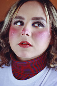 Close-up portrait of a beautiful young woman