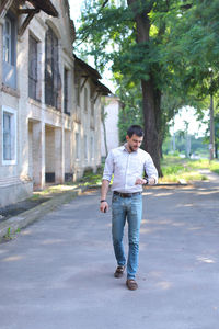 Full length of man walking outdoors