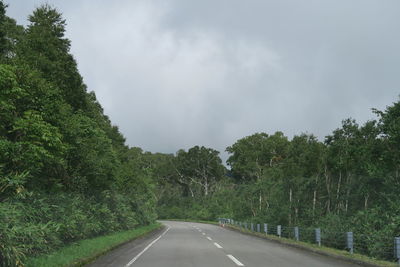 Road amidst trees against sky