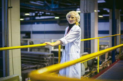 Scientist working in factory