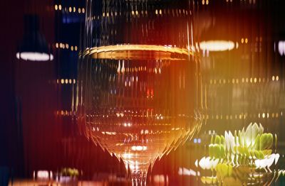 Close-up of wine glass on table