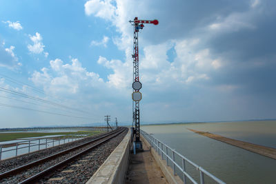 View of railroad tracks against sky