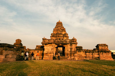 Low angle view of temple against sky