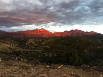 Scenic view of mountains against sky