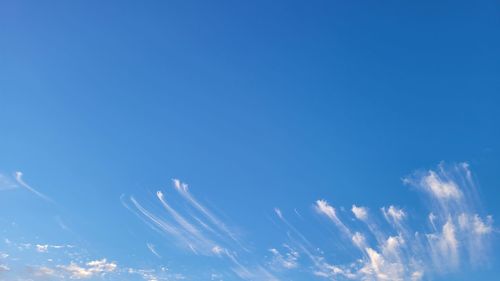 Low angle view of sky on sunny day