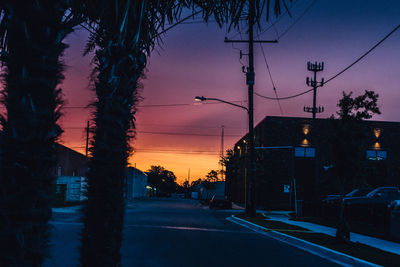 View of road at sunset