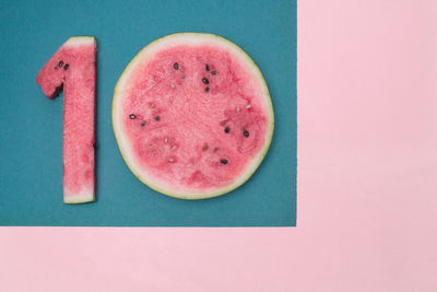 Directly above shot of fruits on table