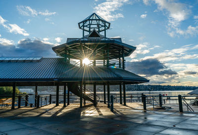 A view of the architecture at gene coulon park in renton, washington.