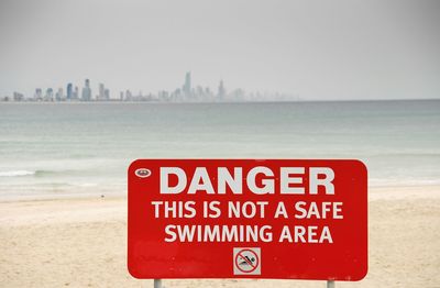 Information sign in sea