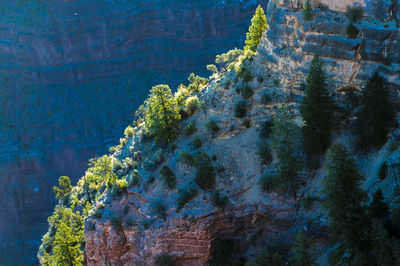 High angle view of rock formation in sea