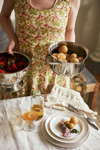 Woman preparing meal