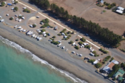 High angle view of cars on road