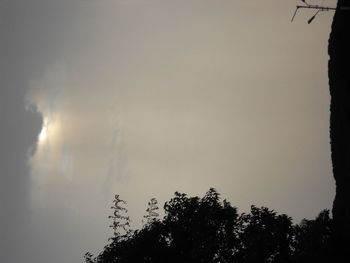 Low angle view of silhouette trees against sky at sunset