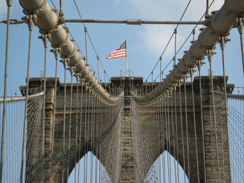 Low angle view of suspension bridge