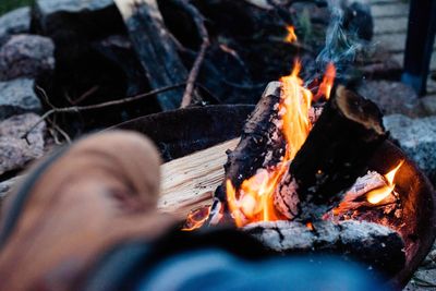 Close-up of bonfire