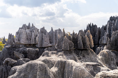 Panoramic view of rocky mountains against sky
