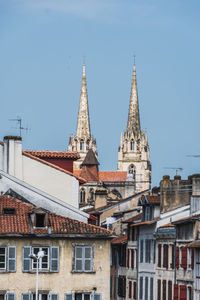 Low angle view of buildings against sky