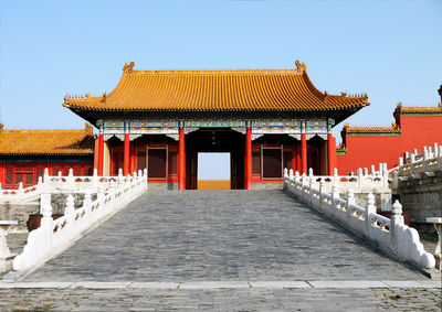 View of temple building against sky