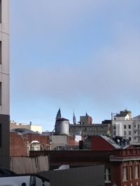 Low angle view of buildings in city