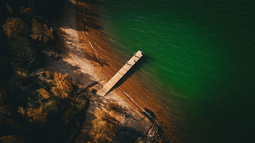 High angle view of bridge over river