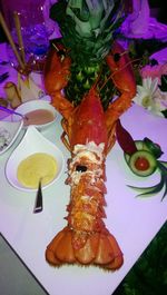 Close-up of food on table