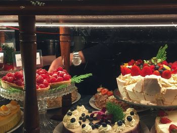 High angle view of cake in container