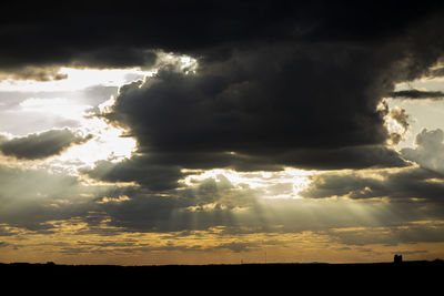 Scenic view of dramatic sky during sunset