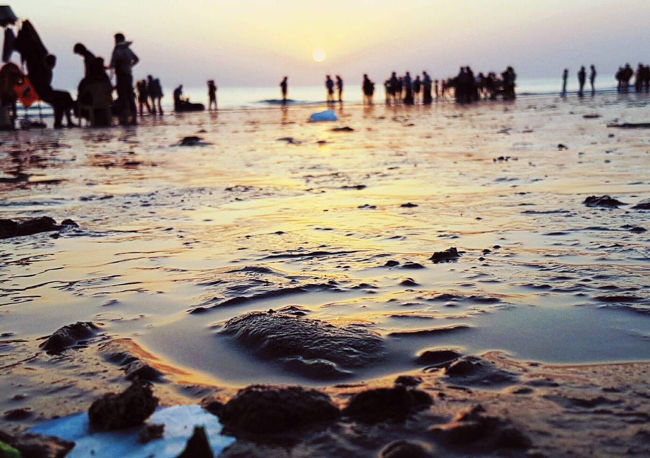 large group of people, water, beach, sand, sea, nature, outdoors, sky, sunset, travel destinations, beauty in nature, people, day