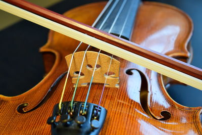 High angle view of guitar