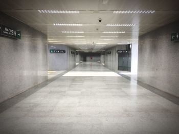 Empty underground walkway